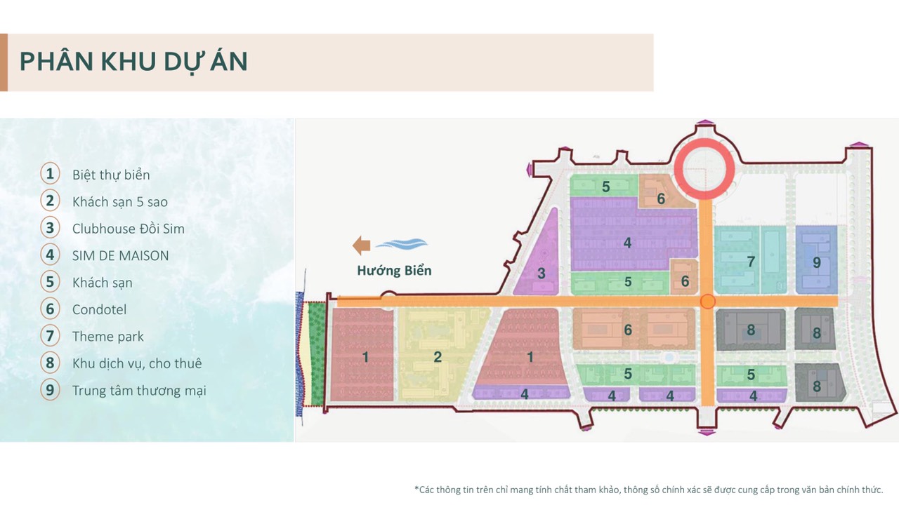 Mặt bằng dự án căn hộ condotel Sim Island Phú Quốc Đường Bãi Trường chủ đầu tư Hoàng Hải Phú Quốc