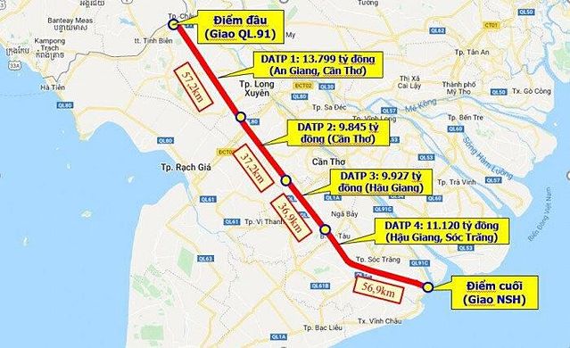 4 địa phương chi hơn 4.200 tỷ làm cao tốc Châu Đốc - Cần Thơ - Sóc Trăng