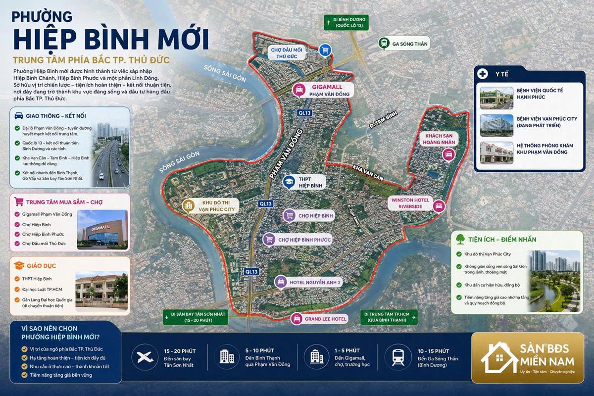 Tiện ích nổi bật tại phường Hiệp Bình mới – Khu vực đáng sống bậc nhất TP. Thủ Đức
