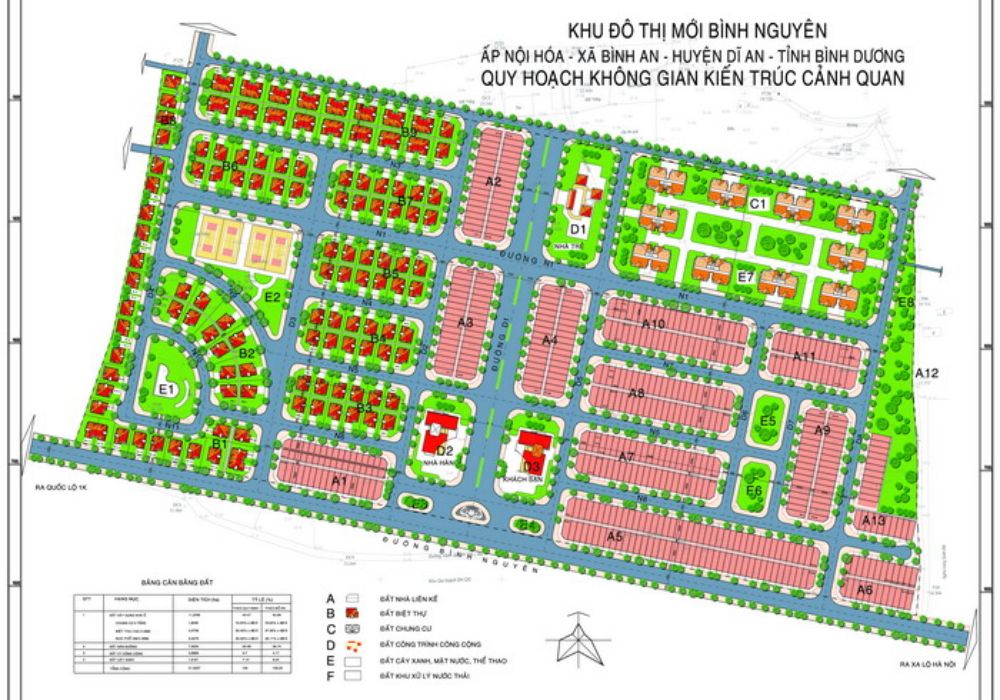 Mặt bằng dự án căn hộ chung cư Bình Nguyên mới Bình Dương