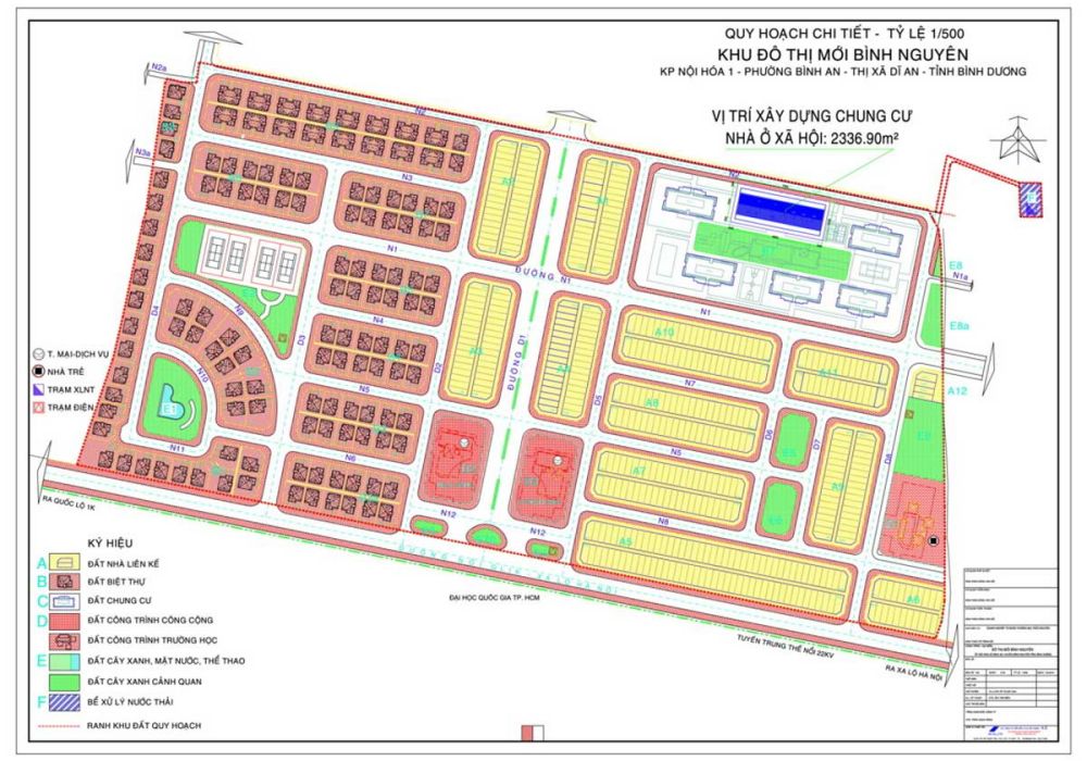 Mặt bằng dự án căn hộ chung cư Bình Nguyên mới Bình Dương