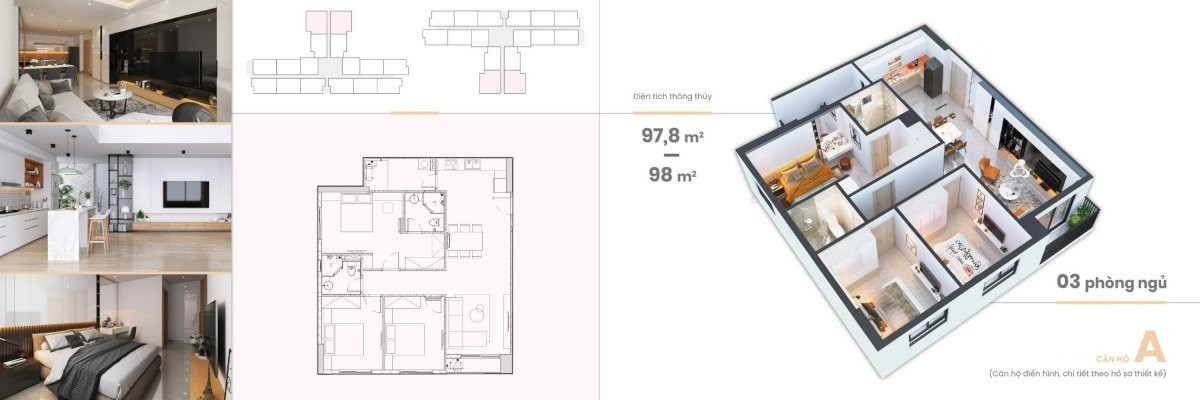 Thiết kế chung cư CT3 căn 3 phòng ngủ