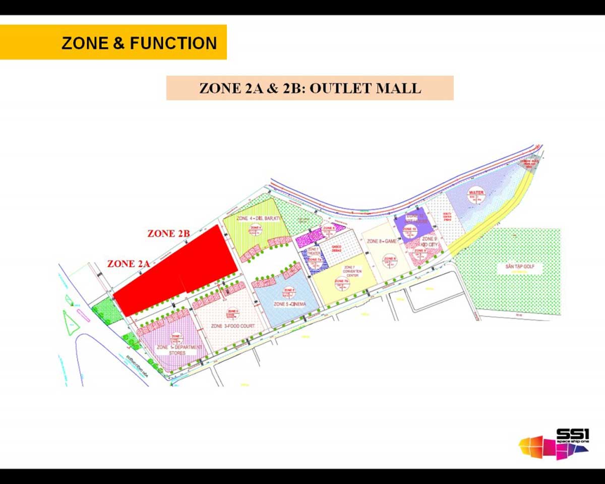 Mặt bằng Zone 2A & 2B Outlet Mall