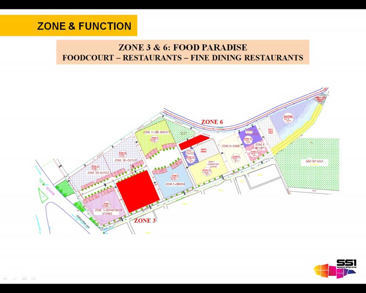 Mặt bằng Zone 3 – 6: Khu vực Food Court