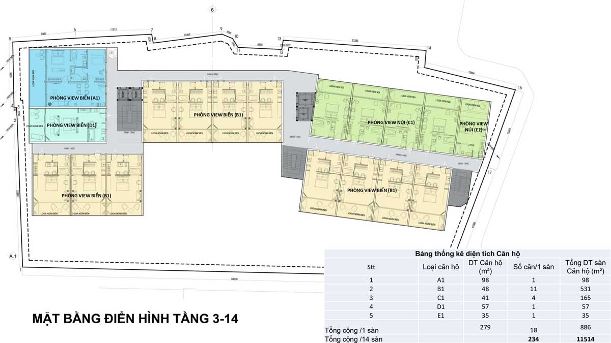 Mặt bằng tầng Dự án Léman Cap Residence Vũng Tàu