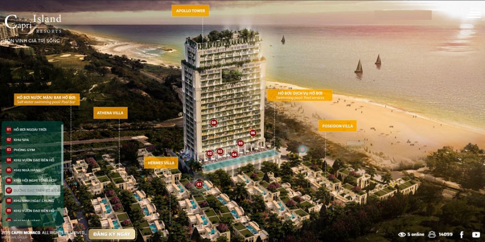 Mặt bằng tổng thể dự án biệt thự Capri Island Resort Mũi Né Phan Thiết