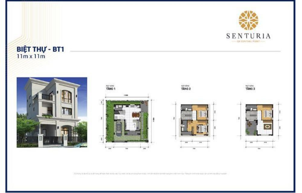 Thiết kế dự án biệt thự 11x11 mét Senturia Q9 Central Point Quận 9
