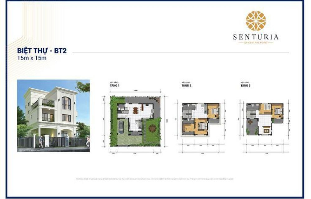 Thiết kế dự án biệt thự 15x15 mét Senturia Q9 Central Point Quận 9