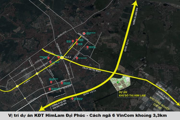 Vị trí dự án Him Lam Green Park Đại Phúc Bắc Ninh 