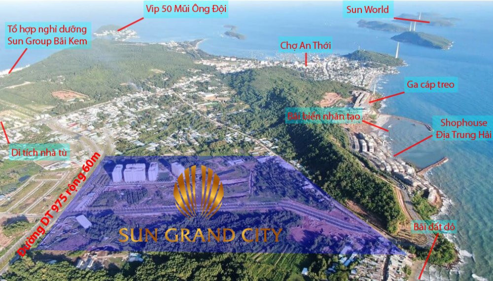 Vị trí dự án Sun Grand City New An Thới Phú Quốc