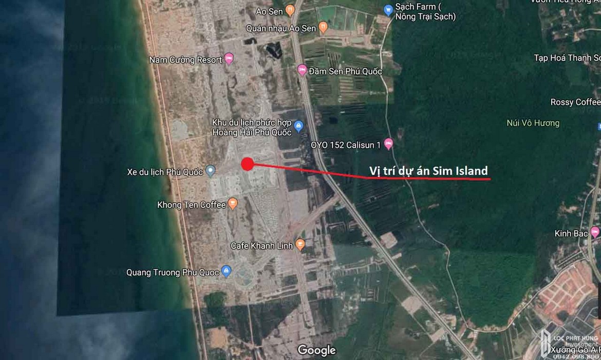 Vị trí địa chỉ dự án căn hộ condotel Sim Island Phú Quốc Đường Bãi Trường chủ đầu tư Hoàng Hải Phú Quốc