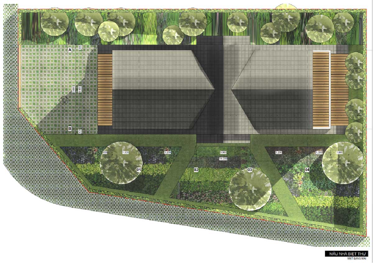 Thiết kế tầng Mái Biệt thự Vườn La Beauté Bảo Lộc Lâm Đồng