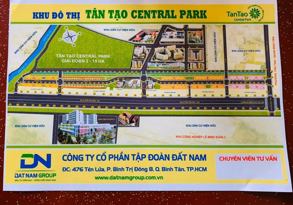 Mặt bằng phân lô dự án đất nền Tân Tạo Central Park Bình Tân